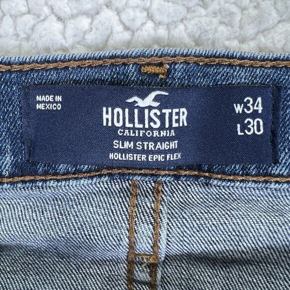 Hollister Jeans Men’s Size 34x30 (Actual 36x29) Blue Skinny Epic Flex - Picture 6 of 10